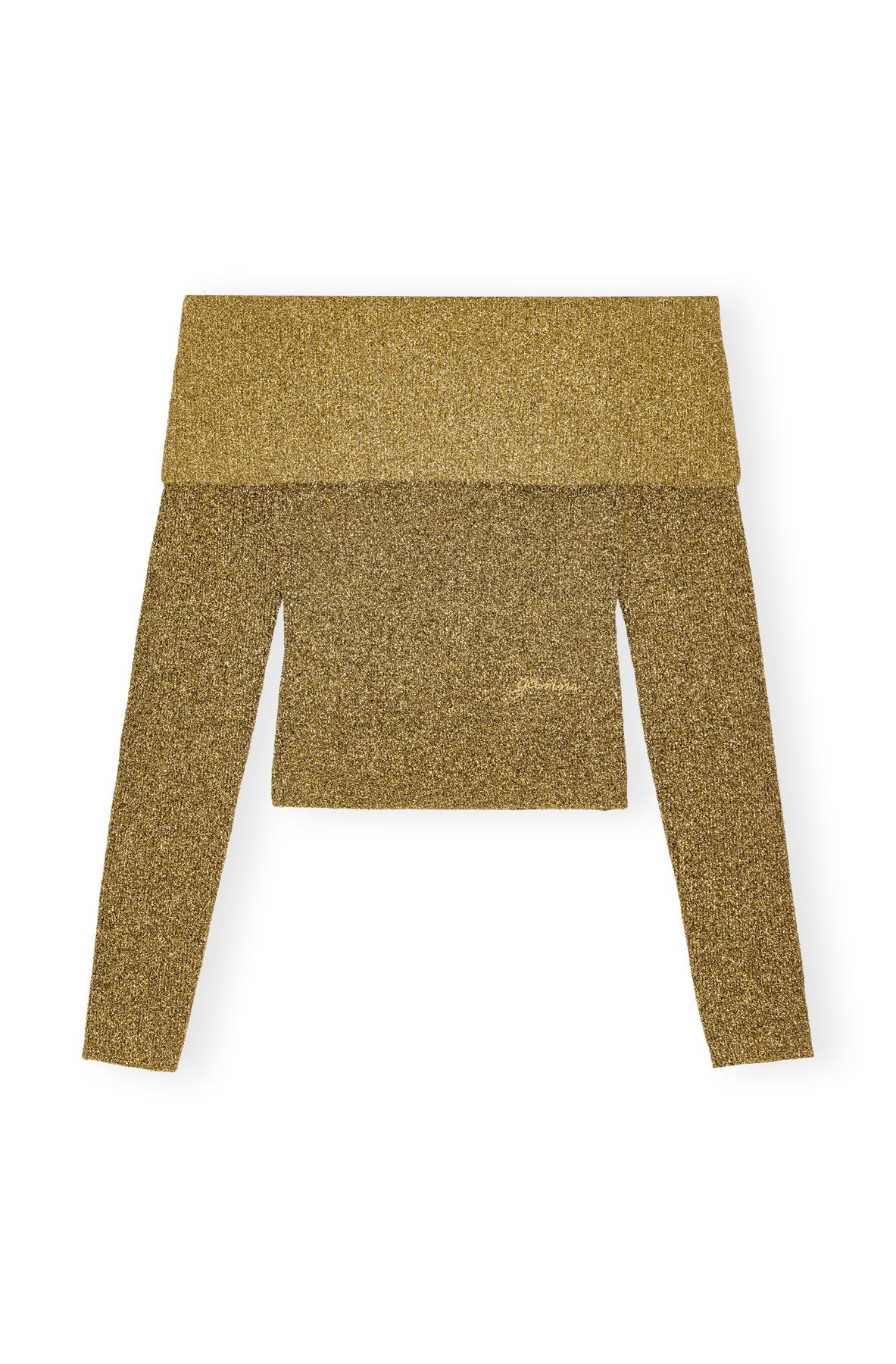Sparkle Doubleface Off Shoulder Blouse - Guld