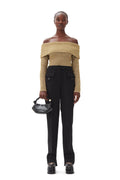 Sparkle Doubleface Off Shoulder Blouse - Guld
