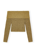 Sparkle Doubleface Off Shoulder Blouse - Guld