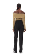 Sparkle Doubleface Off Shoulder Blouse - Guld