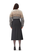 Striped Chunky Marled Handknit Crop Cardigan - Paloma Melange