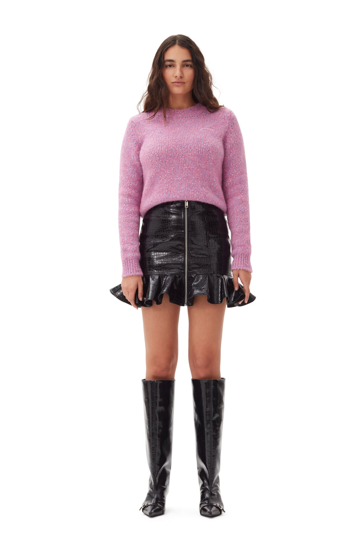 Alpaca Cotton Mix O-Neck - Rose Violet
