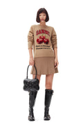 Graphic Wool Mix Cherry Crewneck - Safari