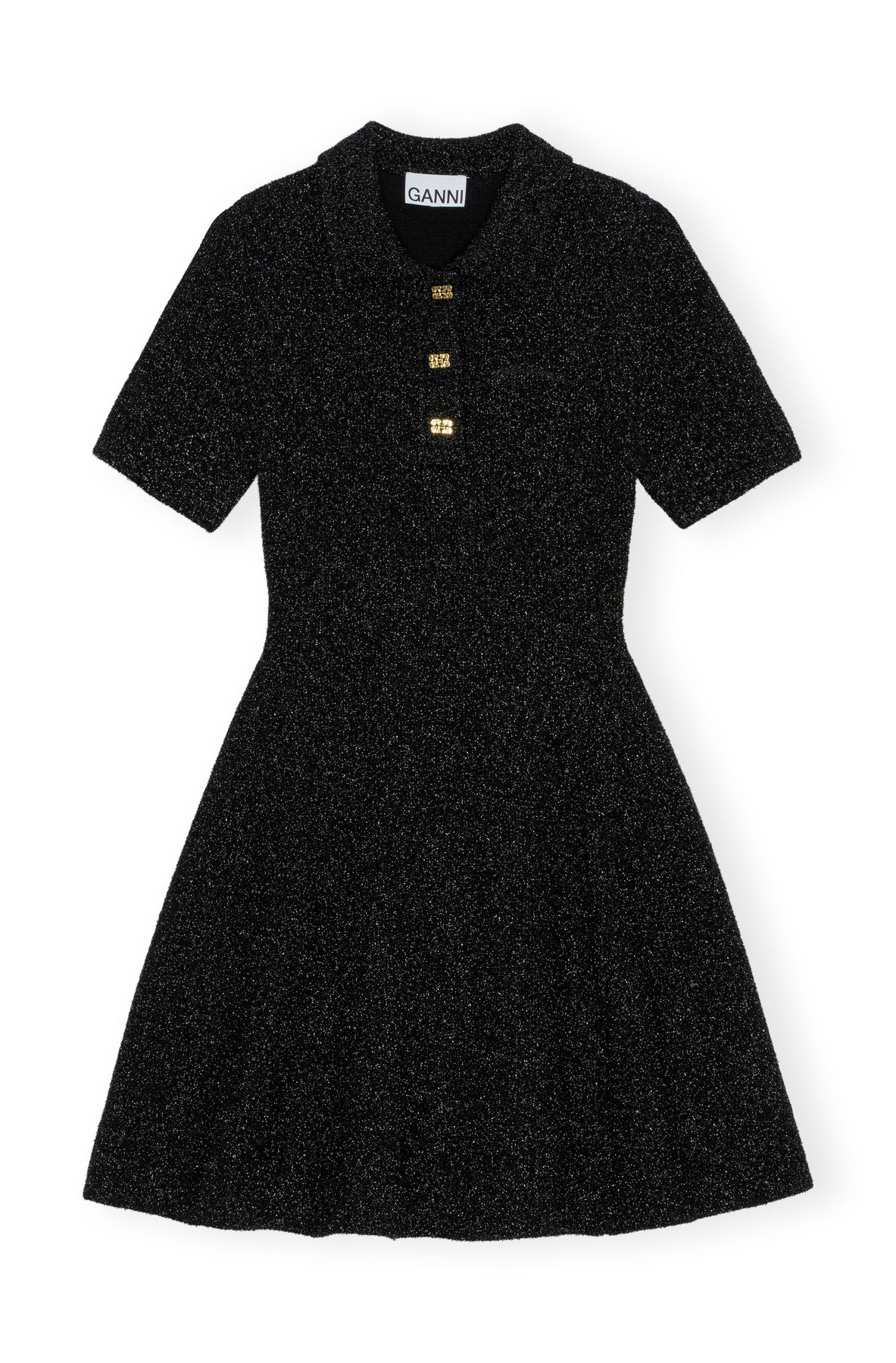 Sparkle Doubleface Mini Dress - Black