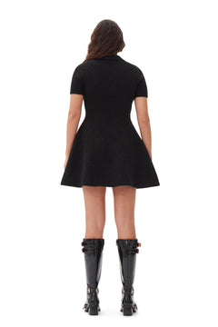 Sparkle Doubleface Mini Dress - Black
