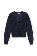 Light Mohair Tie String Cardigan - Sky Captain