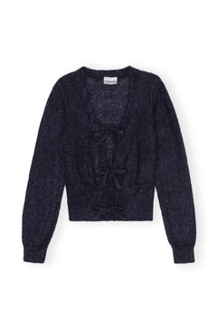Light Mohair Tie String Cardigan - Sky Captain