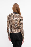 Fine Merino Jacquard Leopard Polo - Leopard