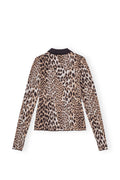 Fine Merino Jacquard Leopard Polo - Leopard
