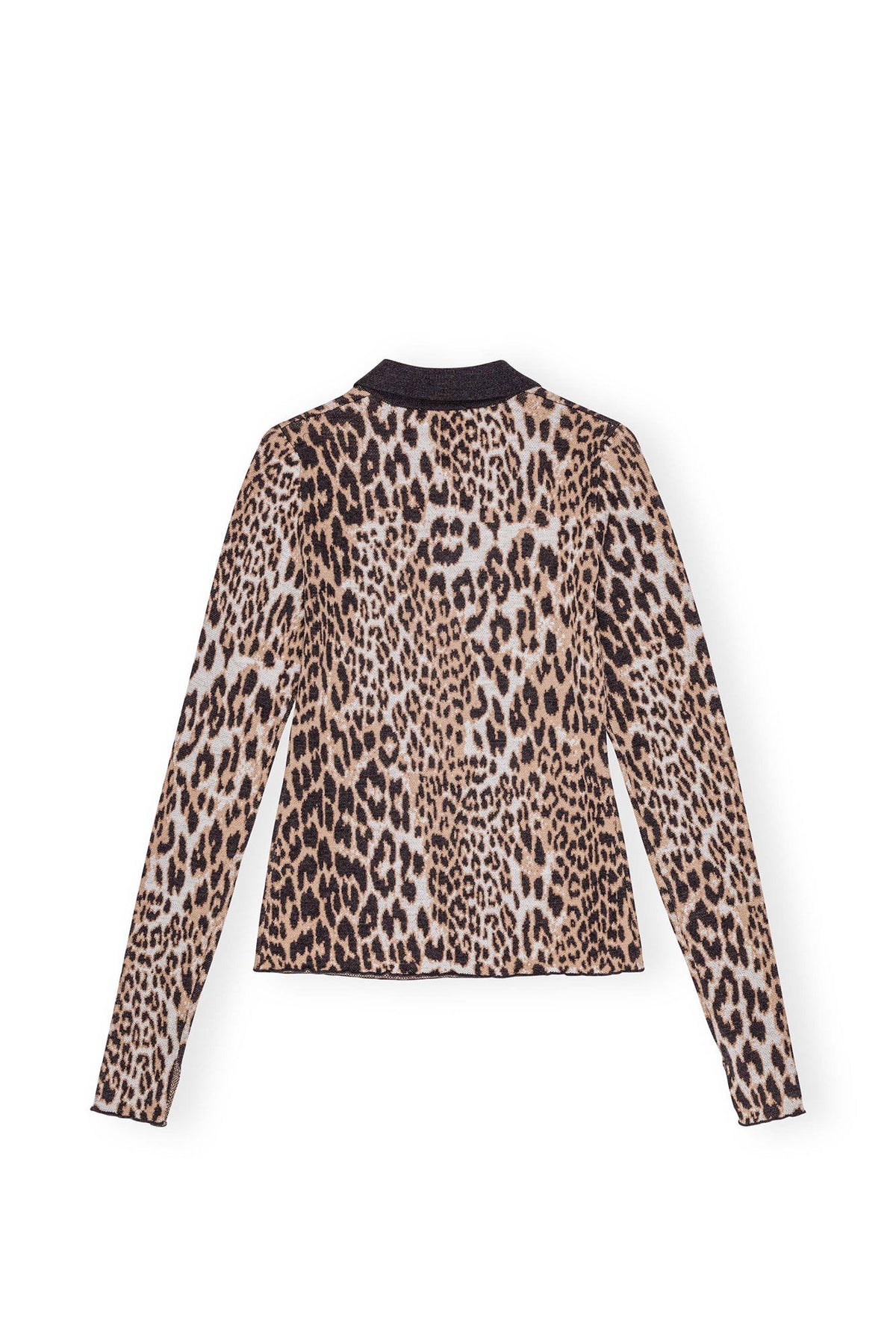 Fine Merino Jacquard Leopard Polo - Leopard