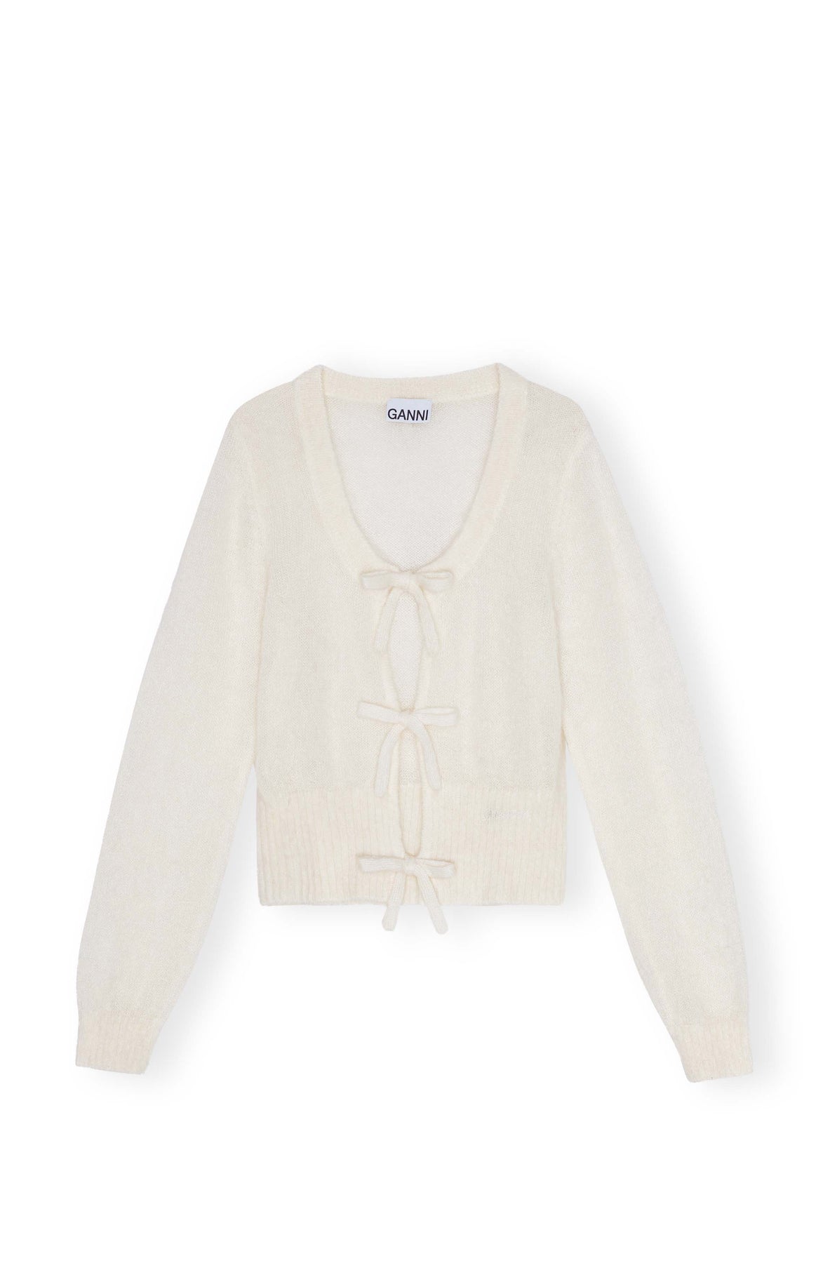 Light Mohair Tie String Kofta - Egret