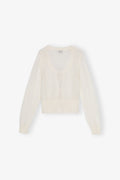 Light Mohair Tie String Kofta - Egret