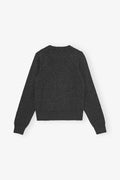 Graphic Wool Mix Bear Crewneck - Grå Quill