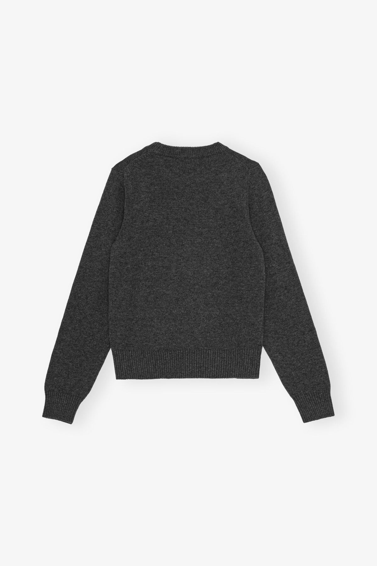 Graphic Wool Mix Bear Crewneck - Grå Quill