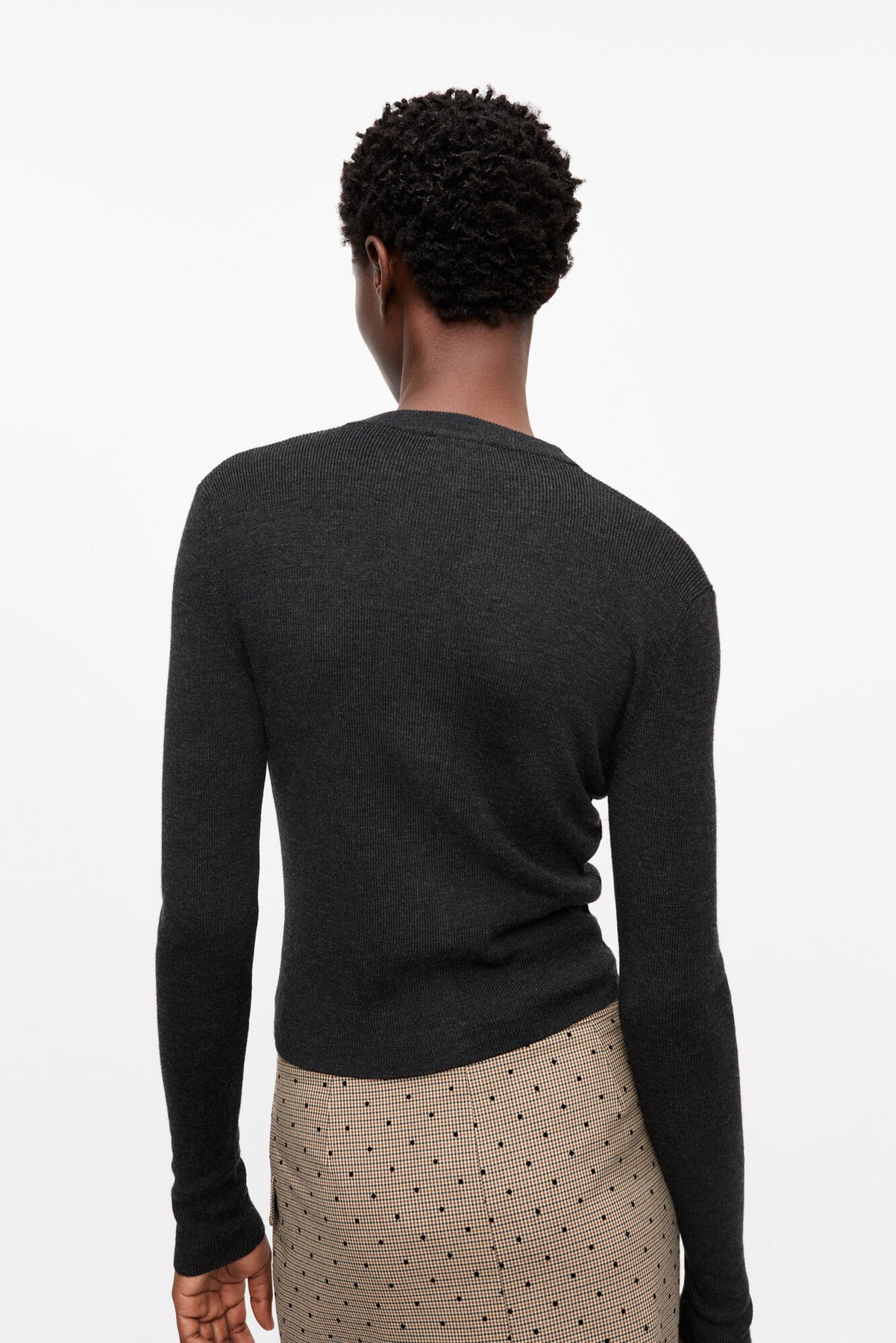GANNI Mini Ribbed Merino Kofta - Phantom