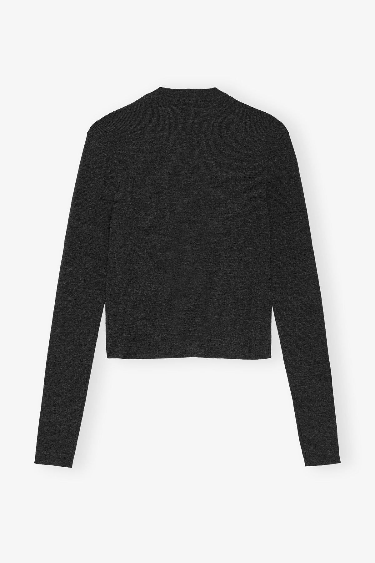 GANNI Mini Ribbed Merino Kofta - Phantom