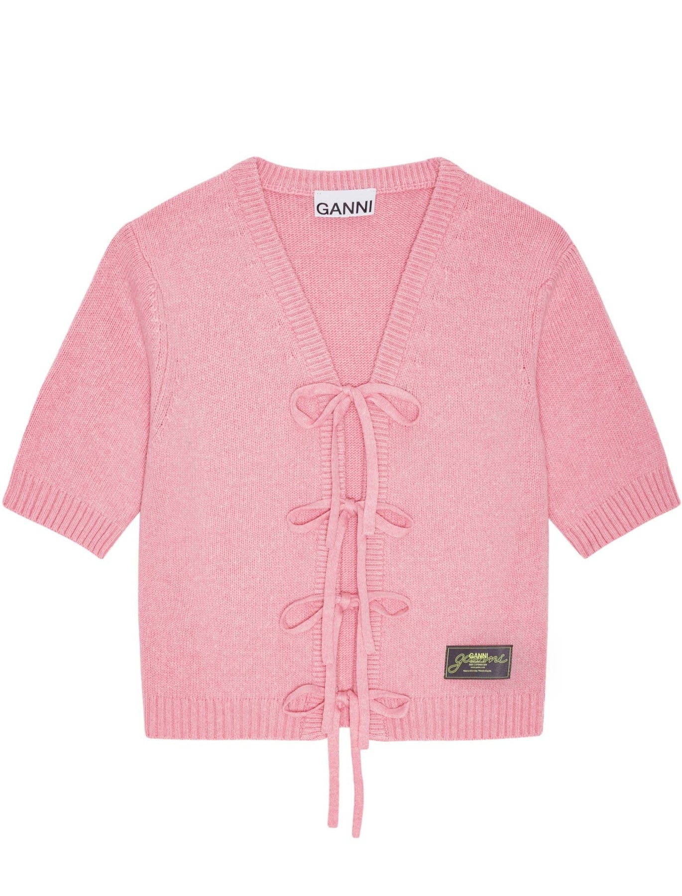GANNI Future Wool Mix Kortärmad Kofta - Primrose Pink