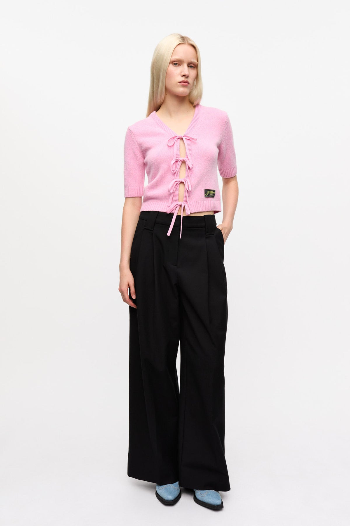 GANNI Future Wool Mix Kortärmad Kofta - Primrose Pink