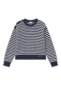 GANNI Cotton Wool Stripe Sweater - Sky Captain