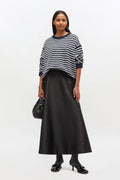 GANNI Cotton Wool Stripe Sweater - Sky Captain
