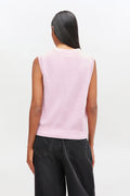Ganni Graphic Wool Mix Pink Puppy Love Vest - Chalk Pink