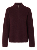Lulu Ls Knit Half Zip - Fig Melange