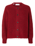Lulu Ls stickad kort kofta - Equestrian Red Melange