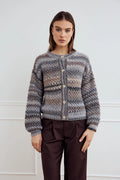 Kae Knit Cardigan - Light Grey Mix