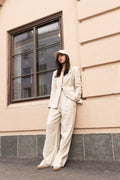 Ava Trouser Linen - Light Sand Melange