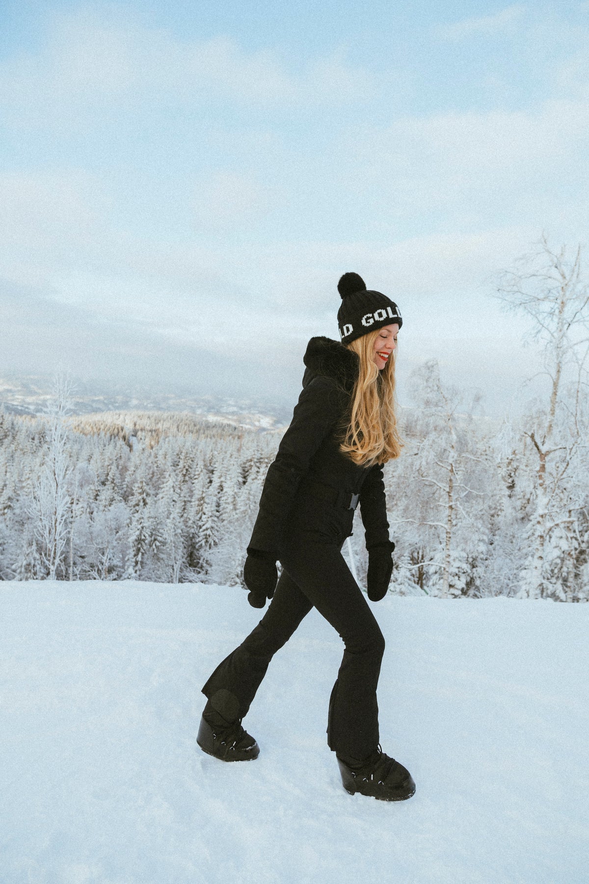 Hodd Beanie Faux Pom - Svart