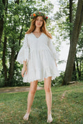 Khloe Tassel Mini Dress - White