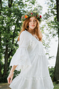 Khloe Tassel Mini Dress - White
