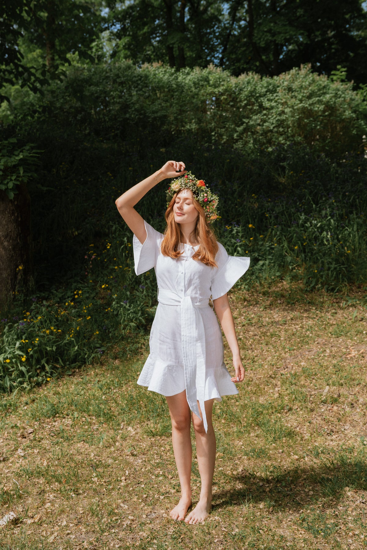 Fia Linen Dress - White