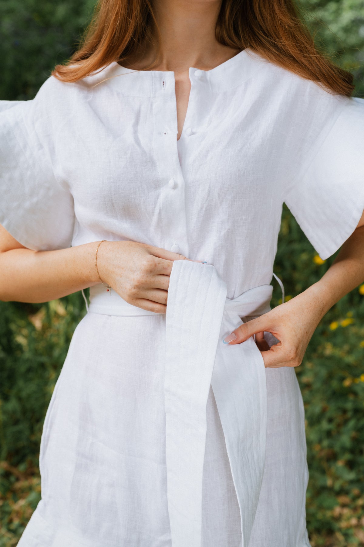 Fia Linen Dress - White