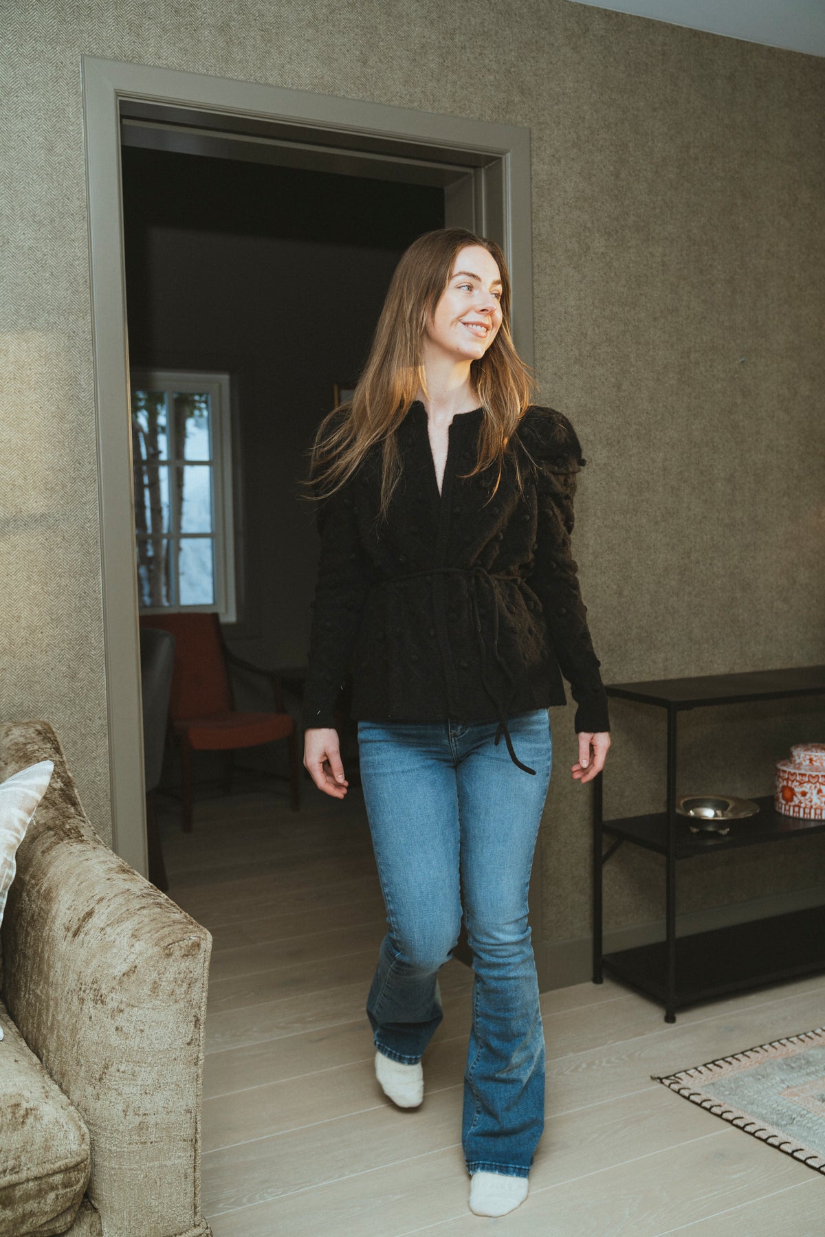 Talia Alpaca Cardigan - Black
