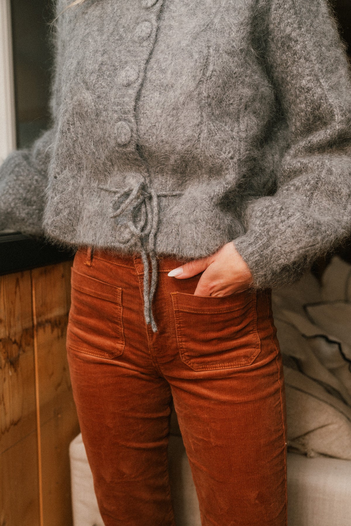 Sophia Chunky Cardigan - Grey Melange