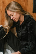 Robertson Classic Velour Zip Hoodie - Black