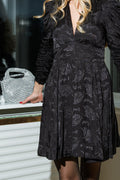 Jacquard Tieband Dress I - Black