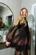 Georgette Mini Dress - Midnight Bouquet