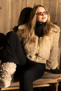 Angel Faux Fur Bomber - Creme