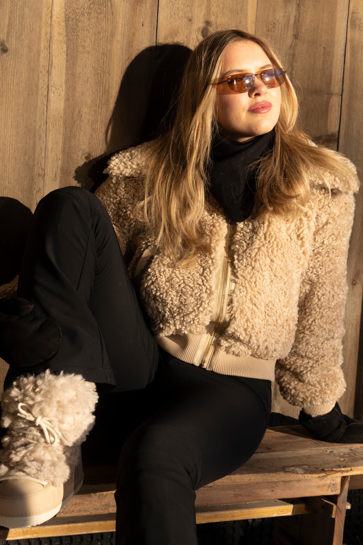 Angel Faux Fur Bomber - Creme