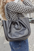 Large Ruched Tote - Black