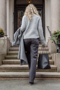 Sia Ras Ls Knit High Neck - Light Grey Melange