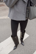 Stretch Zip Leggings - Jet Black