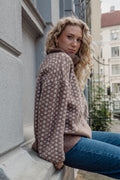 Logo Sweater - Brown Melange With White