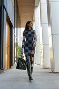 Midi Fitted Dress - Chocolate Combo