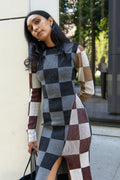 Midi Fitted Dress - Chocolate Combo