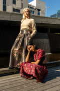 Taffeta Maxi Skirt - Antique Roses