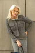 Herringbone Embellished Jacket - Black