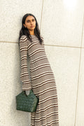 Rib Stripe Dress - Brown Mix